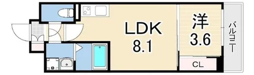 LIVIAZ KOBE LAMER【6階】の間取り