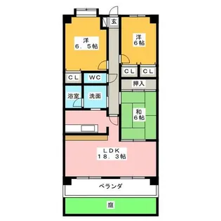 グランドコート鴻の巣【1階】の間取り