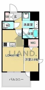 シーズンフラッツ渡辺通【404号室】の間取り