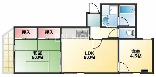 ライフイン上汐【201号室】の間取り