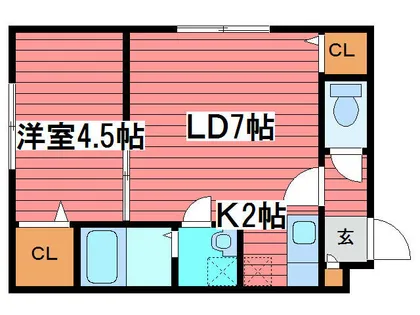 桜イーストコート月寒【2階】の間取り