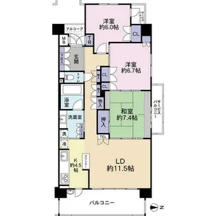 ハイネスクラウズ山科音羽(0005616)【6階】の間取り