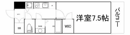 1Kの間取り画像