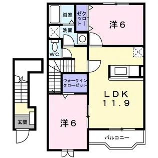 クラールB【2階】の間取り