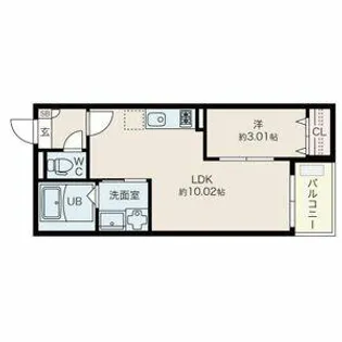 Jack meijihommachiⅠ【3階】の間取り