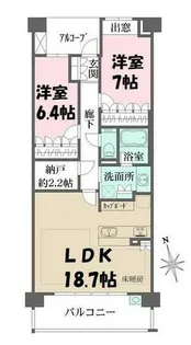 ザ・パークハウス池下【6階】の間取り