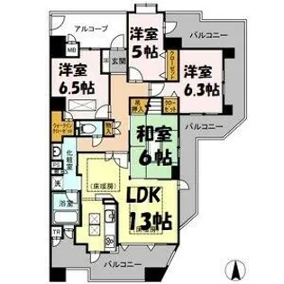 カルティア黒川【10階】の間取り