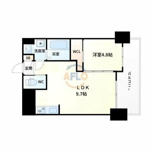 ノルデンハイム江坂Ⅲ【8階】の間取り