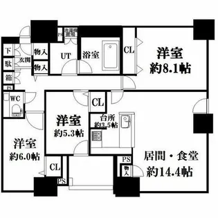 シティタワー札幌大通【1103号室】の間取り