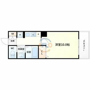 リュミエール江坂【6階】の間取り