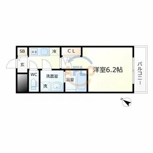 エスリードレジデンス大阪福島シティウエスト【8階】の間取り