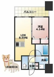 1LDKの間取り画像