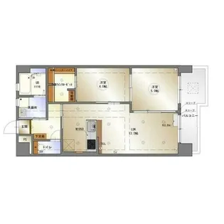 矢野マンション【2階】の間取り