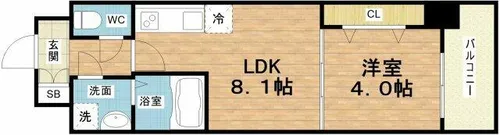 グランパシフィック今里innovation【4階】の間取り