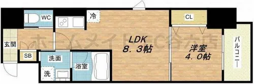 コンフォリア西天満【6階】の間取り