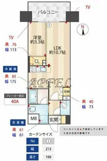 コンフォリア・リヴ東三国駅前ソルテラス【8階】の間取り