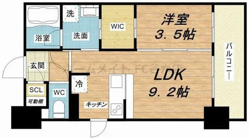 アスヴェル阿波座BLUE EARTH【2階】の間取り