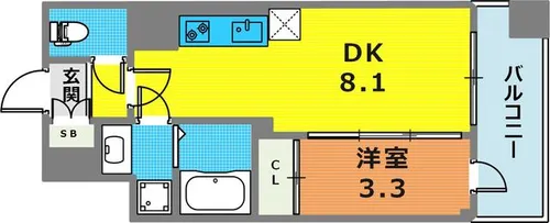 SDグランツ三宮イーストフロント【802号室】の間取り