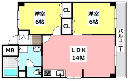エクセル春日丘【206号室】の間取り