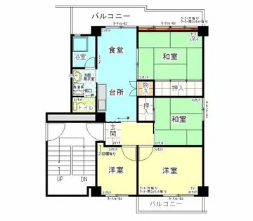 公社賃貸SMALIO ペア浅香山【23-105号室】の間取り