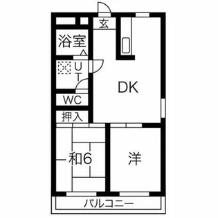 フラワーハイツツボイ【2階】の間取り