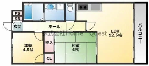 グローリー飛鳥【4階】の間取り