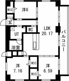 THE LOUNGE LINEAR GATE【13階】の間取り