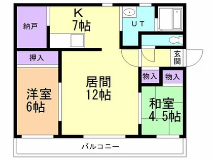 エルストファーゼ常盤Ⅱ【406号室】の間取り