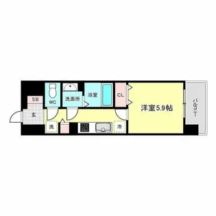 ジオエント福島野田レジデンス【14階】の間取り