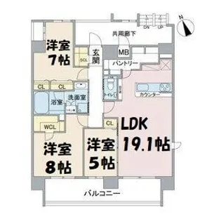 Casa Via【9階】の間取り
