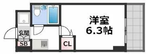 フォーリアライズ難波南ファーロ【7階】の間取り