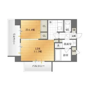 ナビールコート薬院【801号室】の間取り