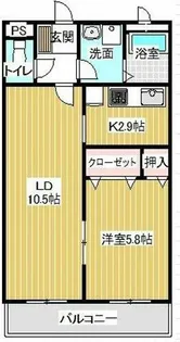 リバーウエスト壱番館・弐番館【1-305号室】の間取り
