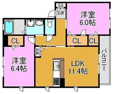 HASE庵Ⅱ【2階】の間取り
