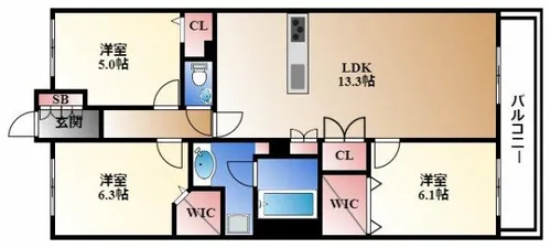 リエトコート丸の内【13階】の間取り