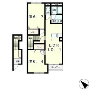 フリージア【2階】の間取り