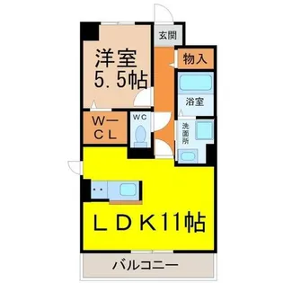 フェリオ新西【5階】の間取り