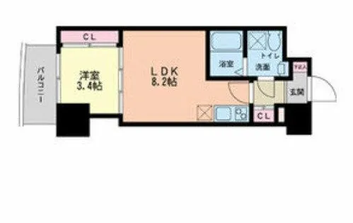 セレニテ本町グランデ【4階】の間取り