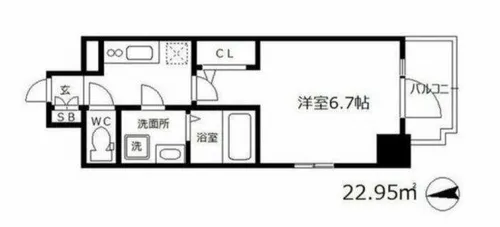 エスリード天神橋筋六丁目【13階】の間取り