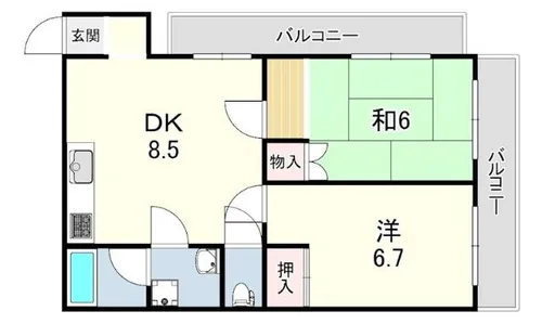 西宮ハイム4【2階】の間取り