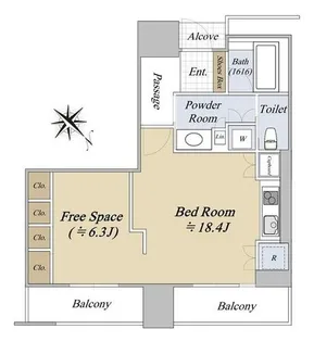 グランドメゾン福岡The Central Luxe【3階】の間取り