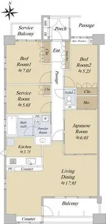 プラウド橦木町【2階】の間取り