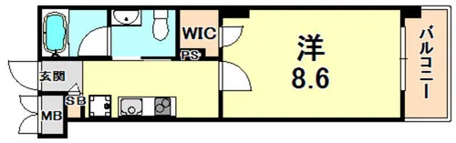 カーヨパレス鳴尾【2階】の間取り