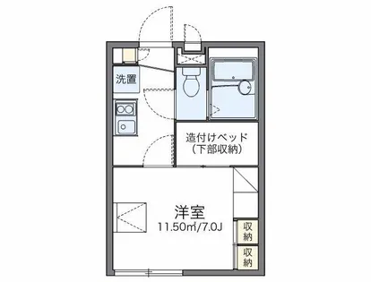レオパレス三ッ松【104号室】の間取り