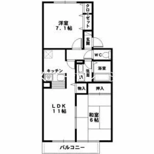 ジュネス武庫之荘3【1階】の間取り