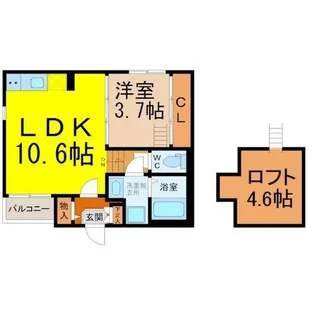ハーモニーテラス野並VII【202号室】の間取り