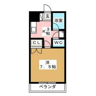 1Kの間取り画像