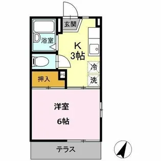 1Kの間取り画像