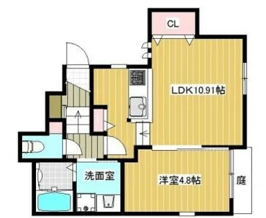 ボンドアベニュー【1階】の間取り
