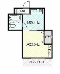 サンハイツ本町【502号室】の間取り